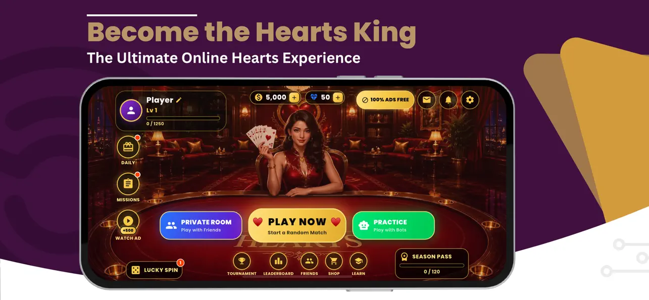 Hearts King : Online Card Game