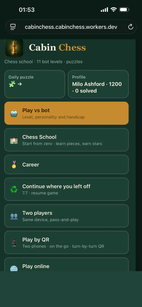 Cabin Chess