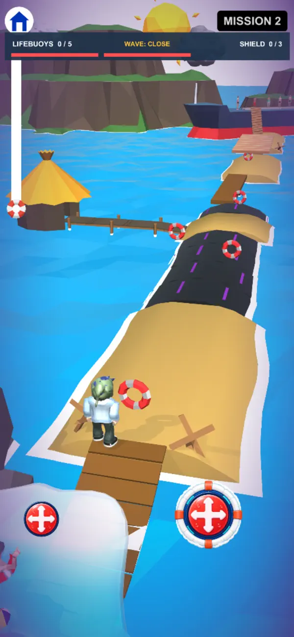 Escape Tsunami and Waves